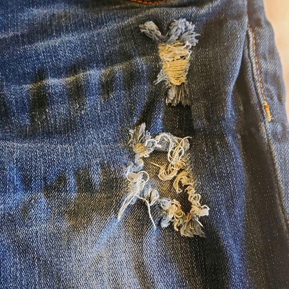 Vintage Y2K Refuge Dark Blue Distressed Skinny Jeans Women's Size 2 - Picture 8 of 16